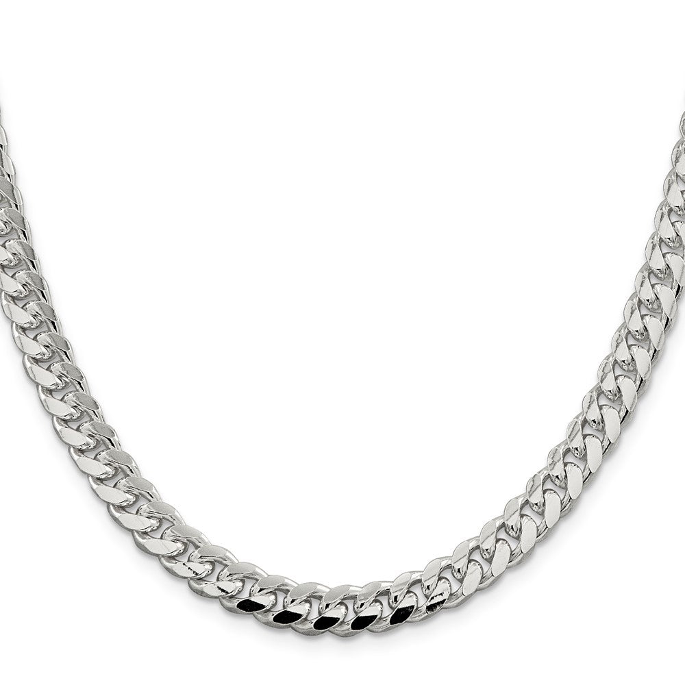 Buy Exclusive 7.35mm Sterling Silver Domed Curb Chain - Stylish Side Detailing
