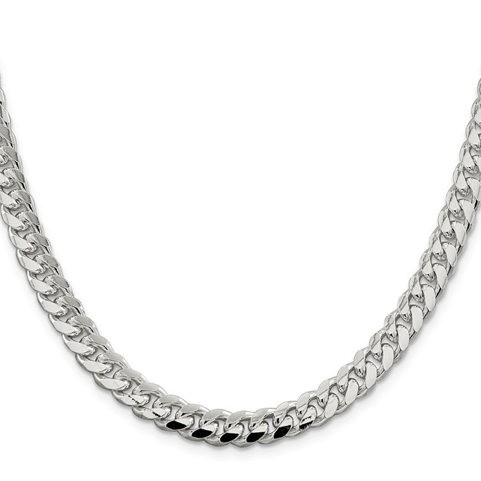 Buy Exclusive 7.35mm Sterling Silver Domed Curb Chain - Stylish Side Detailing-2