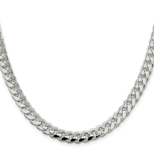 Exclusive Sterling Silver 7.35mm Domed Curb Chain - Stylish Side Detail