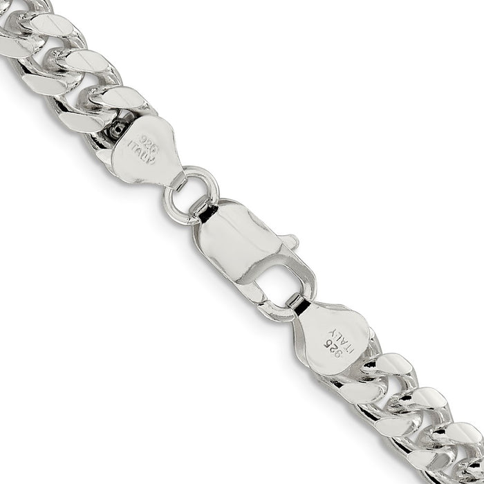 Buy Exclusive 7.35mm Sterling Silver Domed Curb Chain - Stylish Side Detailing-3