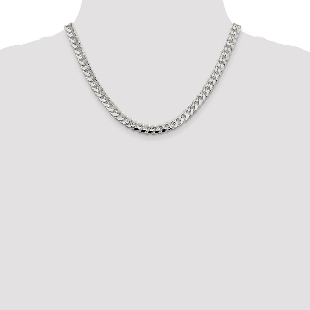 Buy Exclusive 7.35mm Sterling Silver Domed Curb Chain - Stylish Side Detailing