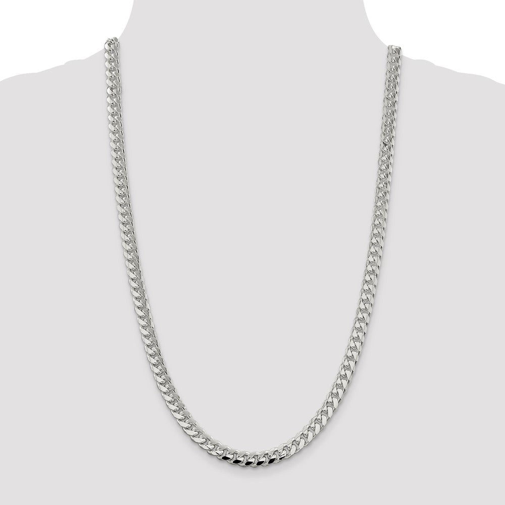 Buy Stylish Sterling Silver 7.35mm Domed Side Double Curb Chain - Luxury Value