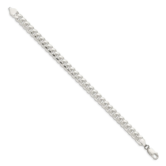 High-Quality 7.35mm Sterling Silver Domed Curb Chain - Stylish & Affordable!