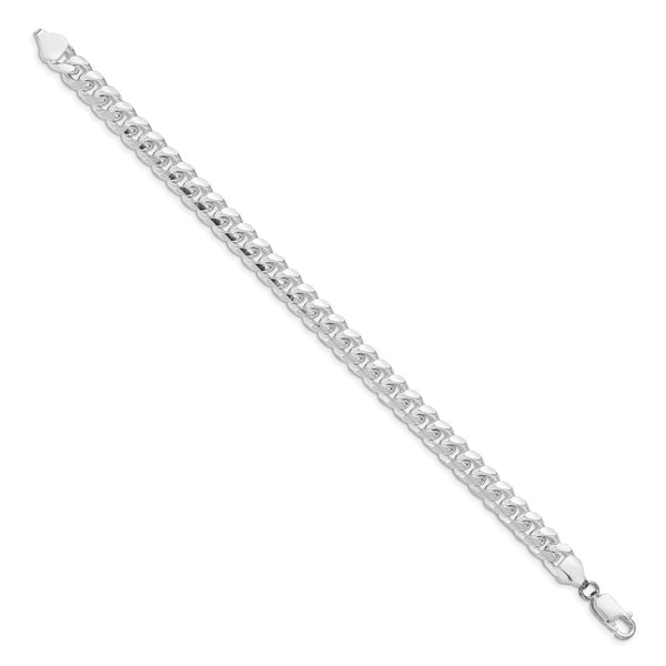 Rhodium-Plated Sterling Silver 7.35mm Curb Chain