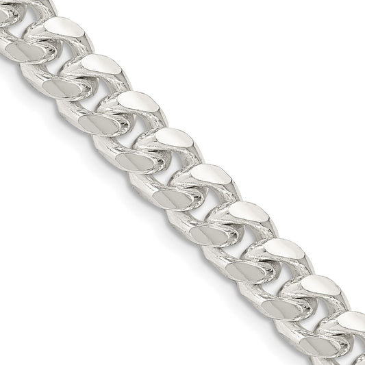 Exclusive Sterling Silver 7.35mm Domed Curb Chain - Stylish Side Detail