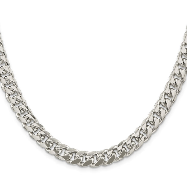 Sterling Silver 8.5mm Domed Curb Chain - Side D/C