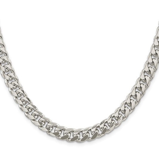 Designer Sterling Silver 8.5mm Domed Curb Chain - Stylish Side D/C Design