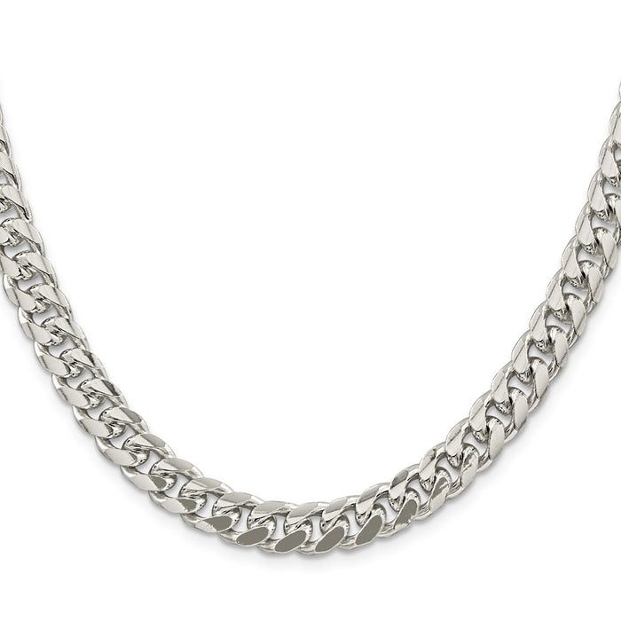 Designer Sterling Silver 8.5mm Domed Curb Chain - Stylish Side D/C Design-2