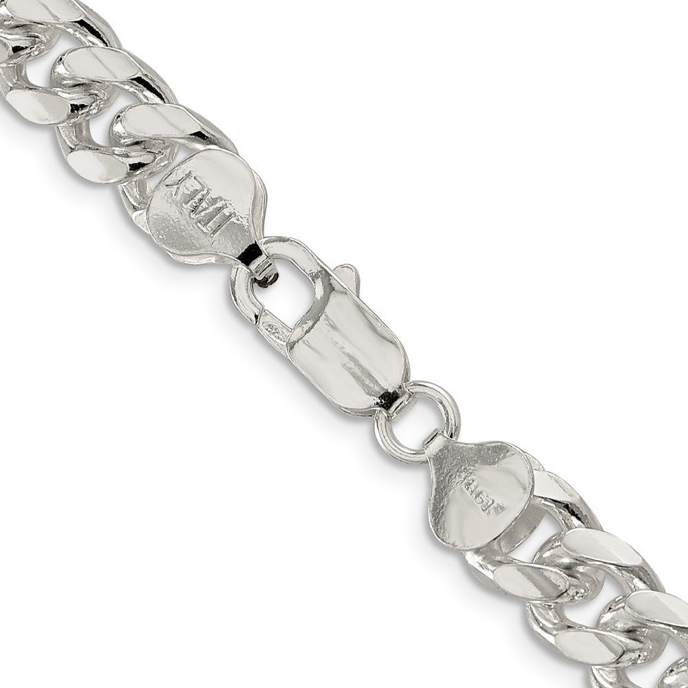 High-Quality Sterling Silver 8.5mm Domed Curb Chain - Stylish Side D/C Design