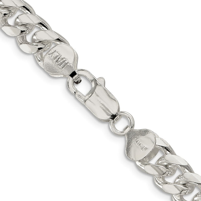 High-Quality Sterling Silver 8.5mm Domed Curb Chain - Stylish Side D/C Design-3