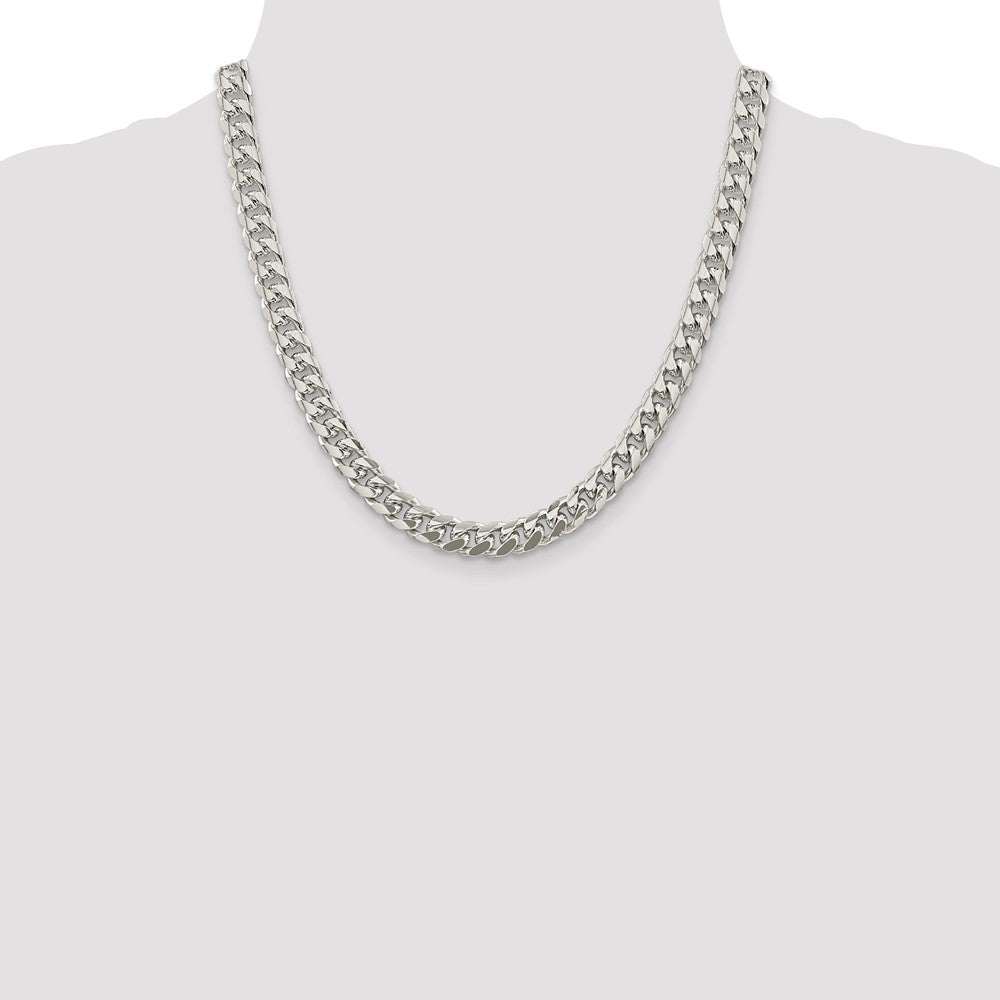 Designer Sterling Silver 8.5mm Domed Curb Chain - Stylish Side D/C Design