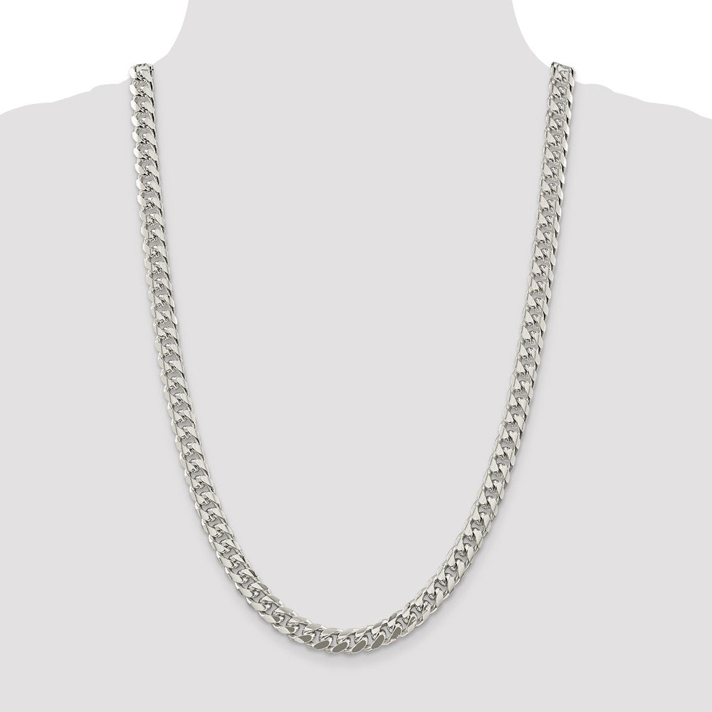 High-Quality Sterling Silver 8.5mm Domed Curb Chain - Stylish Side D/C Design