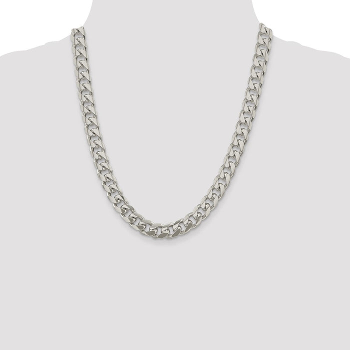 Exclusive 10.5mm Sterling Silver Domed Pendant & Side Curb Chain - Stylish Value-4