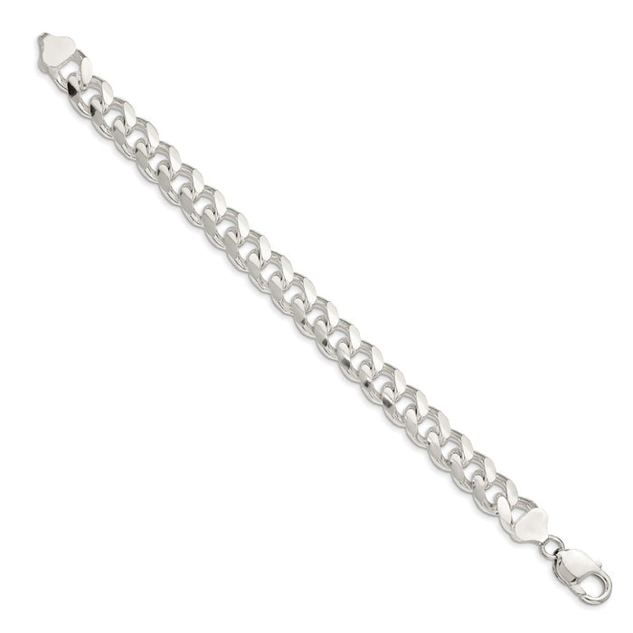 Buy Stylish 10.5mm Sterling Silver Domed Pendant with Double Curb Chain-2