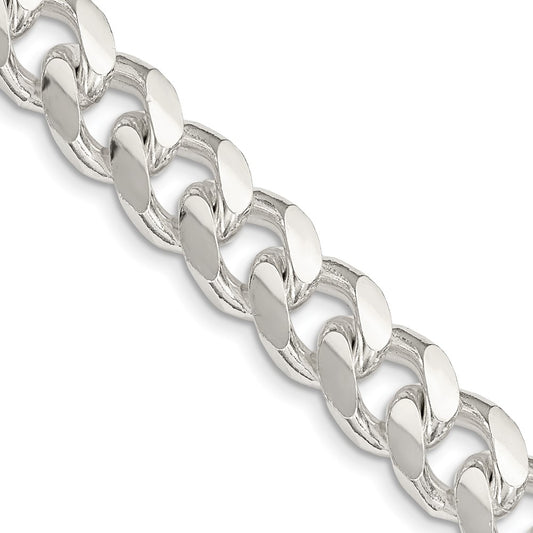 Exclusive 10.5mm Sterling Silver Domed Pendant & Side Curb Chain - Stylish Value