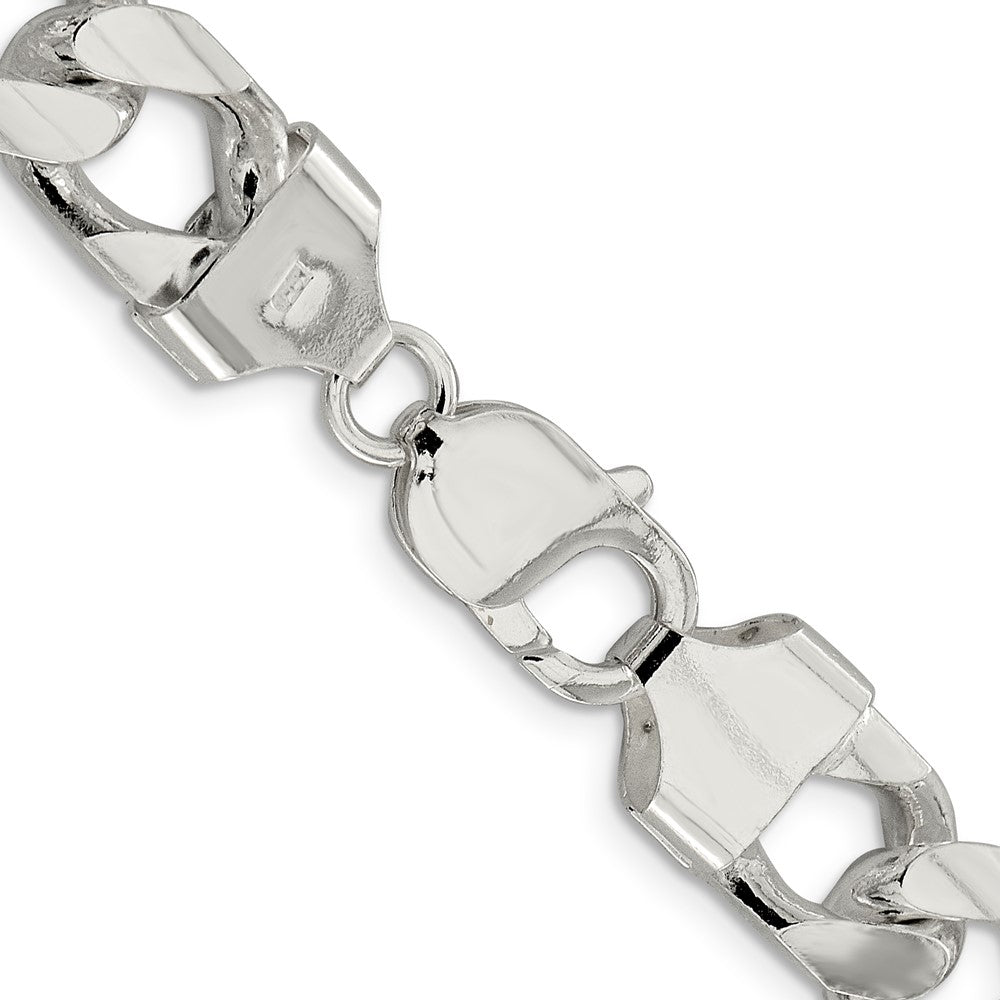High-Quality 11mm Sterling Silver Domed Design with Stylish Double Curb Chain