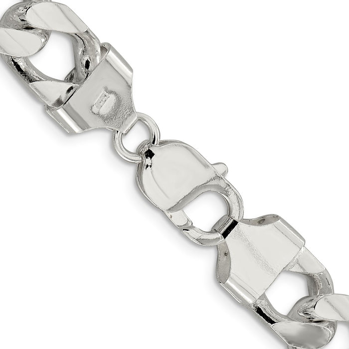 High-Quality Sterling Silver 11mm Domed Design with Double Curb Chain Value-3