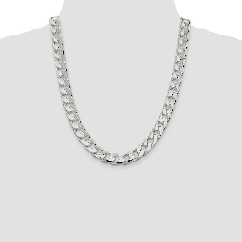 High-Quality Sterling Silver 11mm Domed Design with Double Curb Chain Value