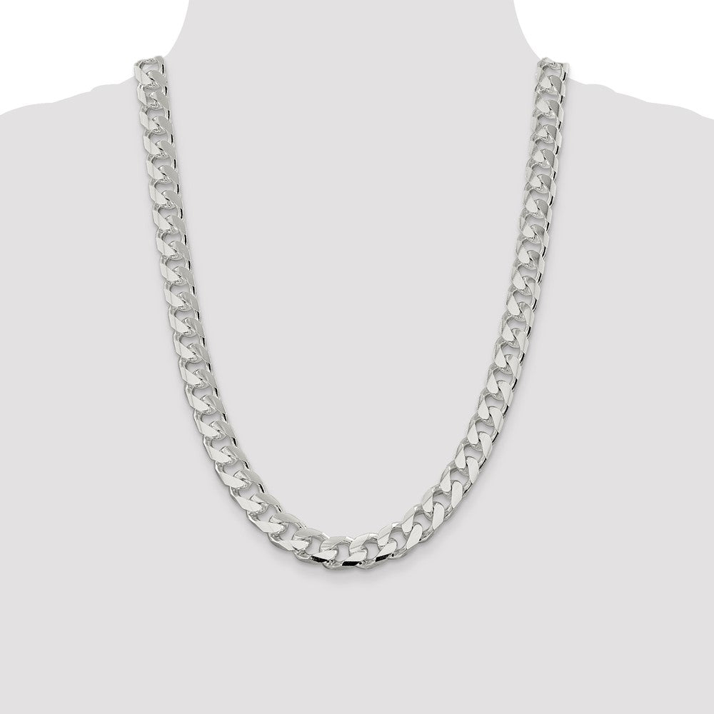Buy High-Quality 11mm Sterling Silver Domed Design with Double Curb Chain