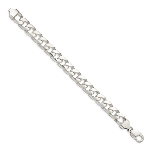 Sterling Silver 11mm Domed Design with Double Curb Chain