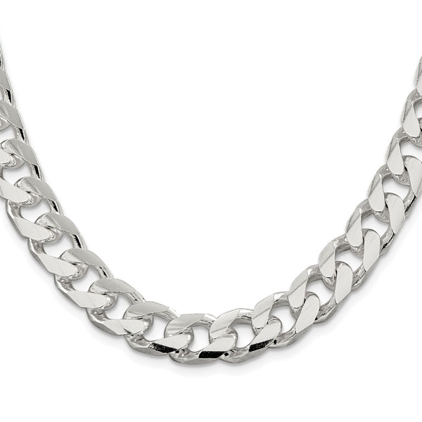 Rhodium-Plated Sterling Silver 11mm Domed Pendant & Chain - Style GR1-1032538