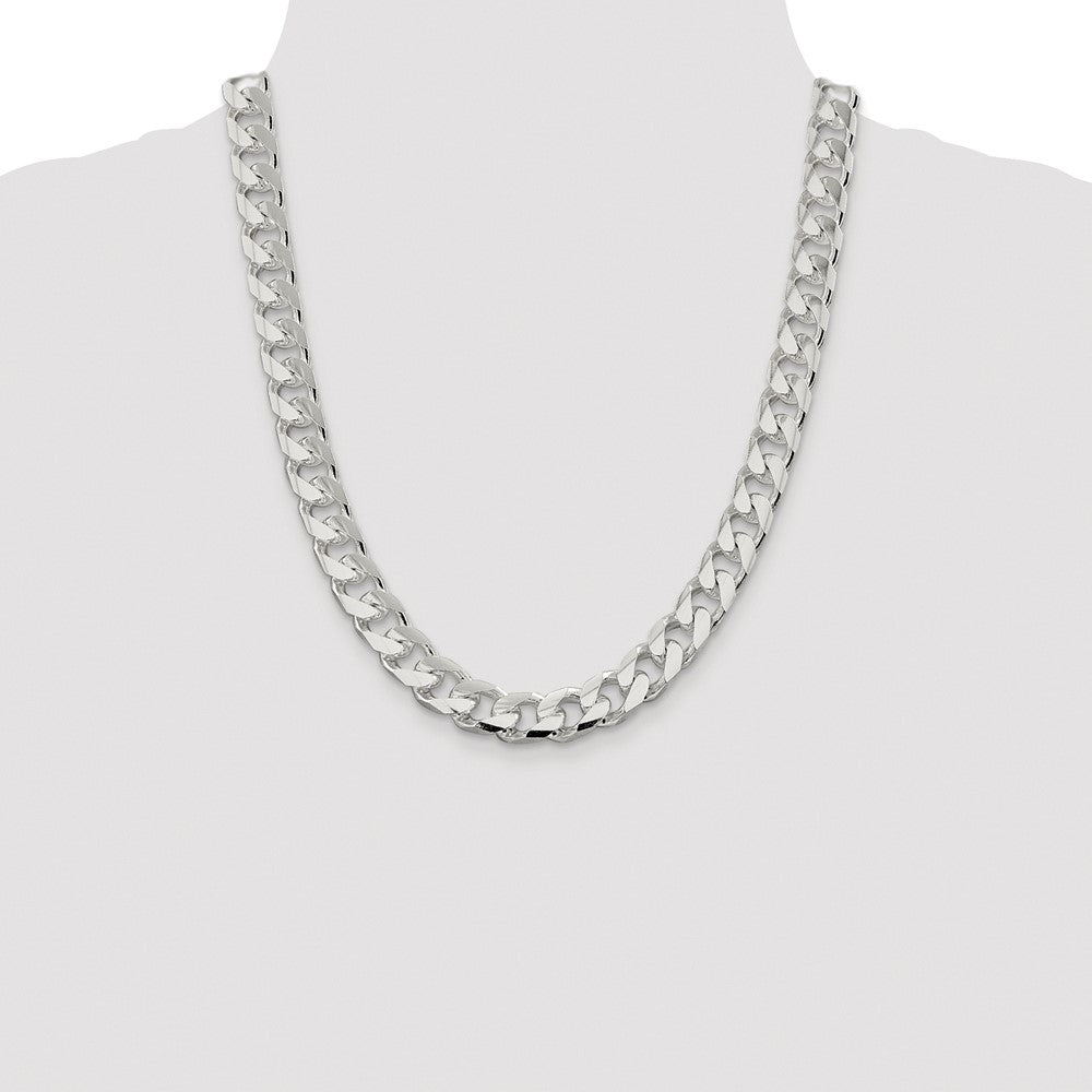 Buy Stylish Rhodium-Plated Sterling Silver 11mm Domed Pendant & Chain