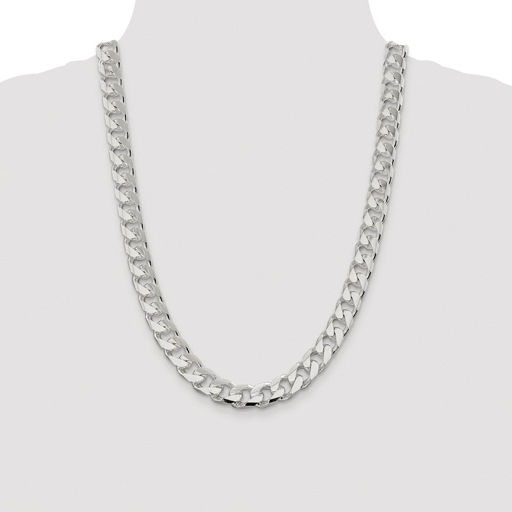 Buy Stylish 11mm Rhodium-Plated Sterling Silver Pendant & Curb Chain Set