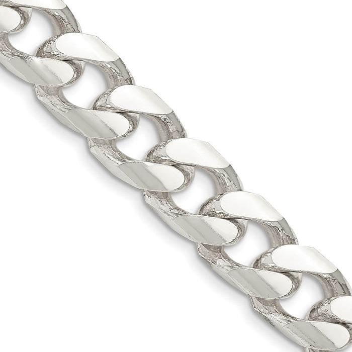 High-Quality Sterling Silver 11mm Domed Design with Double Curb Chain Value-1