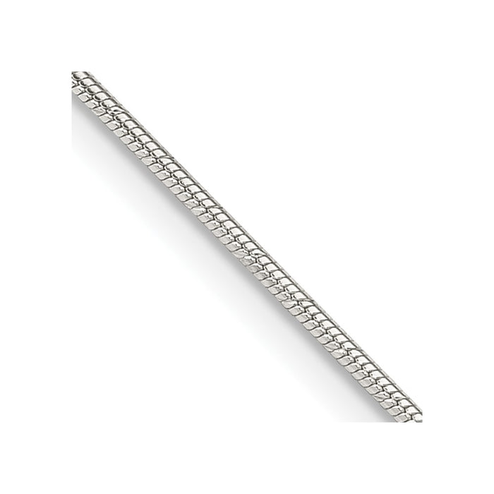High-Quality 1.2mm Diamond-Cut Snake Chain in Sterling Silver - Stylish Value!-1