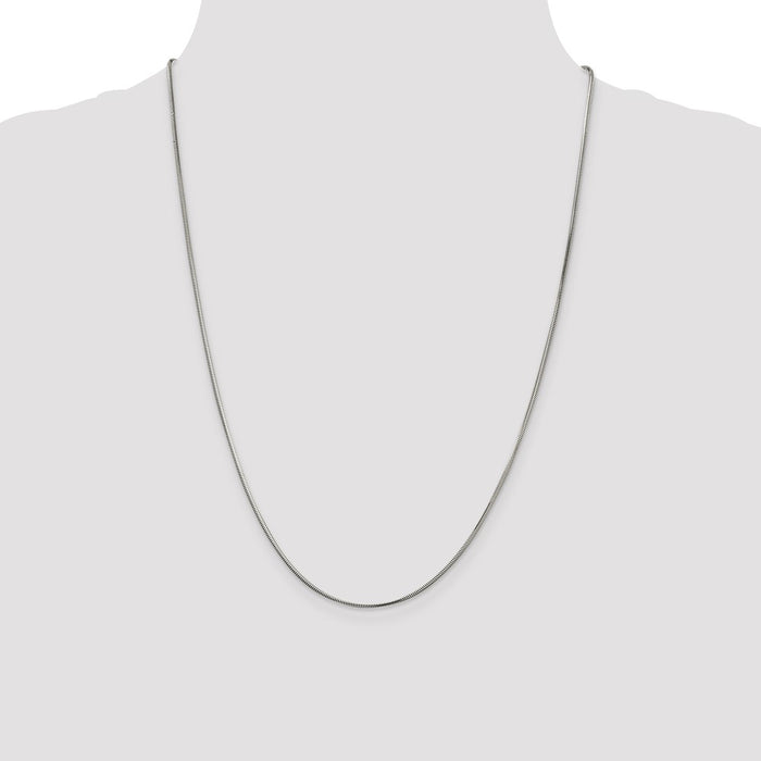 High-Quality 1.5mm Diamond-Cut Flat Snake Chain in Sterling Silver - Affordable Elegance-4