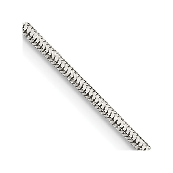 1.5mm Diamond-Cut Flat Snake Chain in Sterling Silver