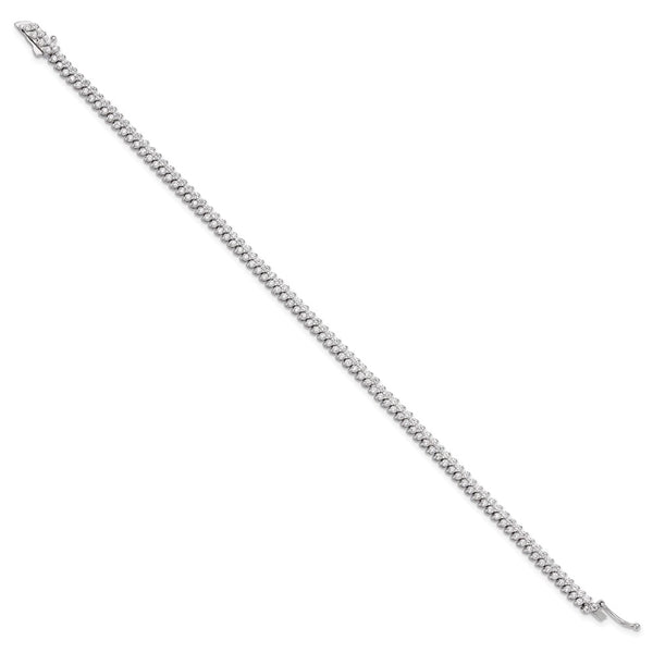 Rhodium-Plated Sterling Silver Bracelet - 7" 174 CZ Stones