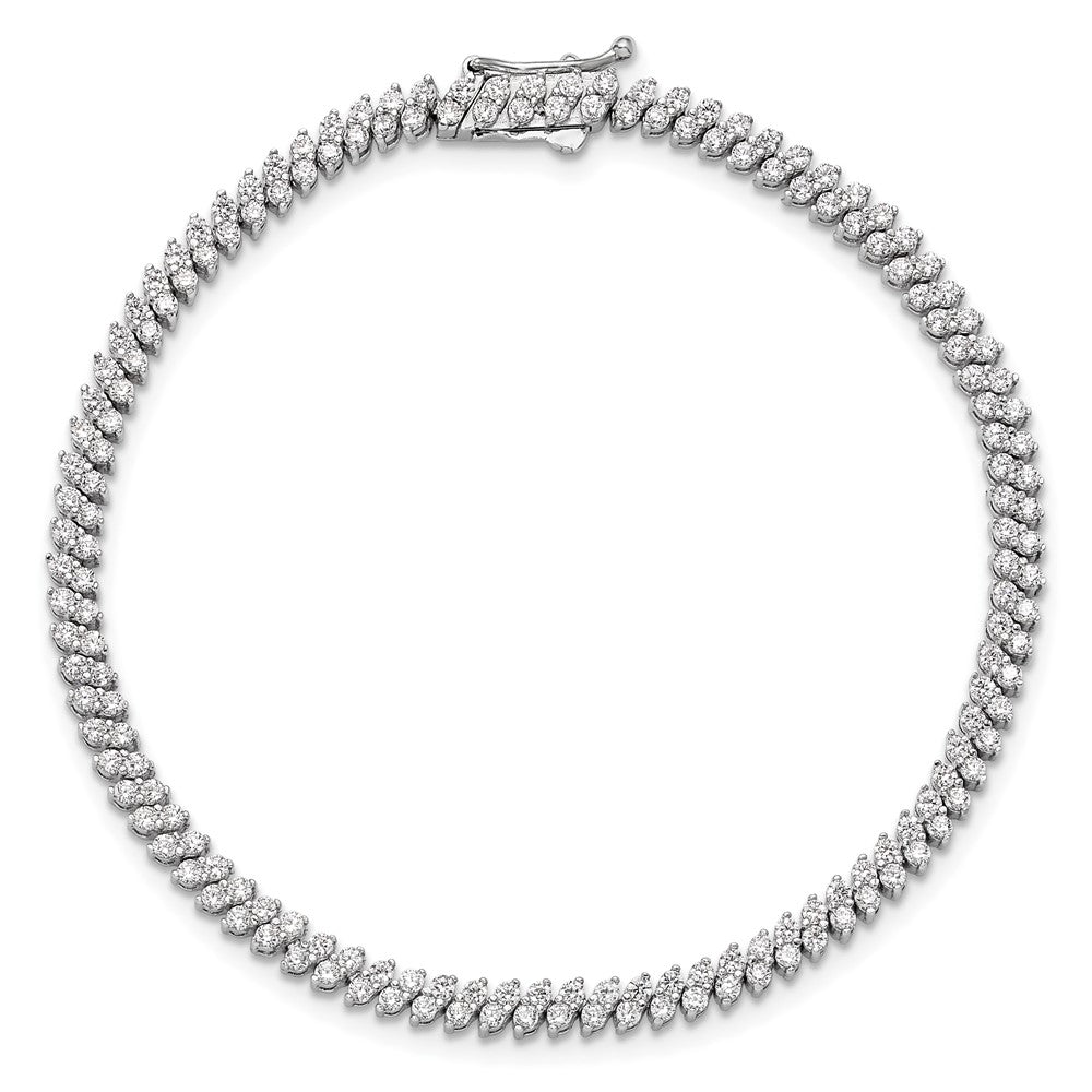 Exclusive Rhodium-Plated Sterling Silver Bracelet - 7" with 174 CZ Stones