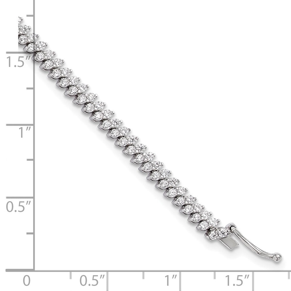 Exclusive Rhodium-Plated Sterling Silver Bracelet - 7" with 174 CZ Stones
