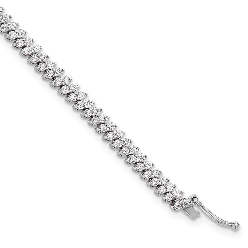 Exclusive Rhodium-Plated Sterling Silver Bracelet - 7" with 174 CZ Stones