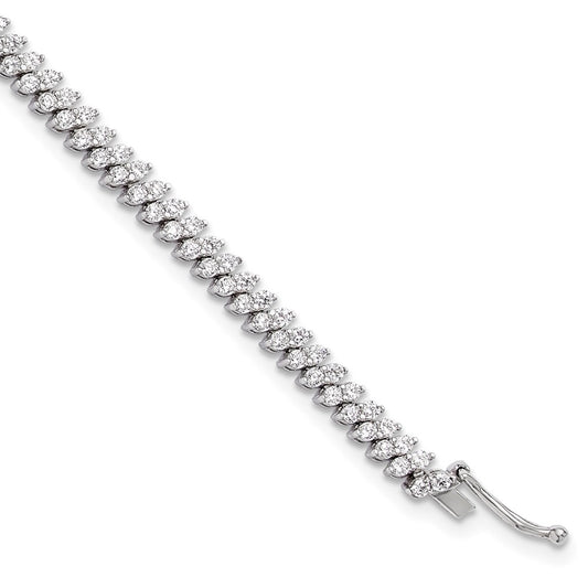 Exclusive Rhodium-Plated Sterling Silver Bracelet - 7" with 174 CZ Stones