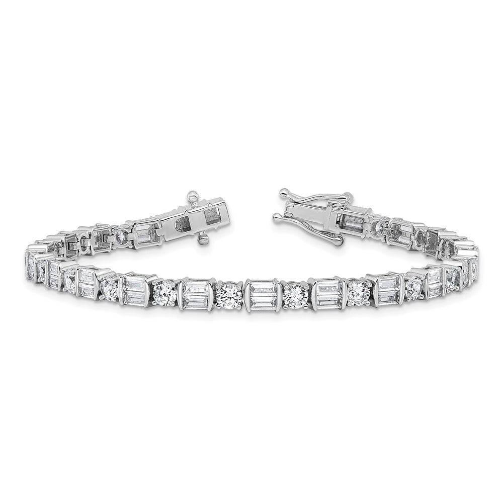 Shop Stylish Rhodium-Plated Sterling Silver Bracelet - 7.25", 59 CZ Stones