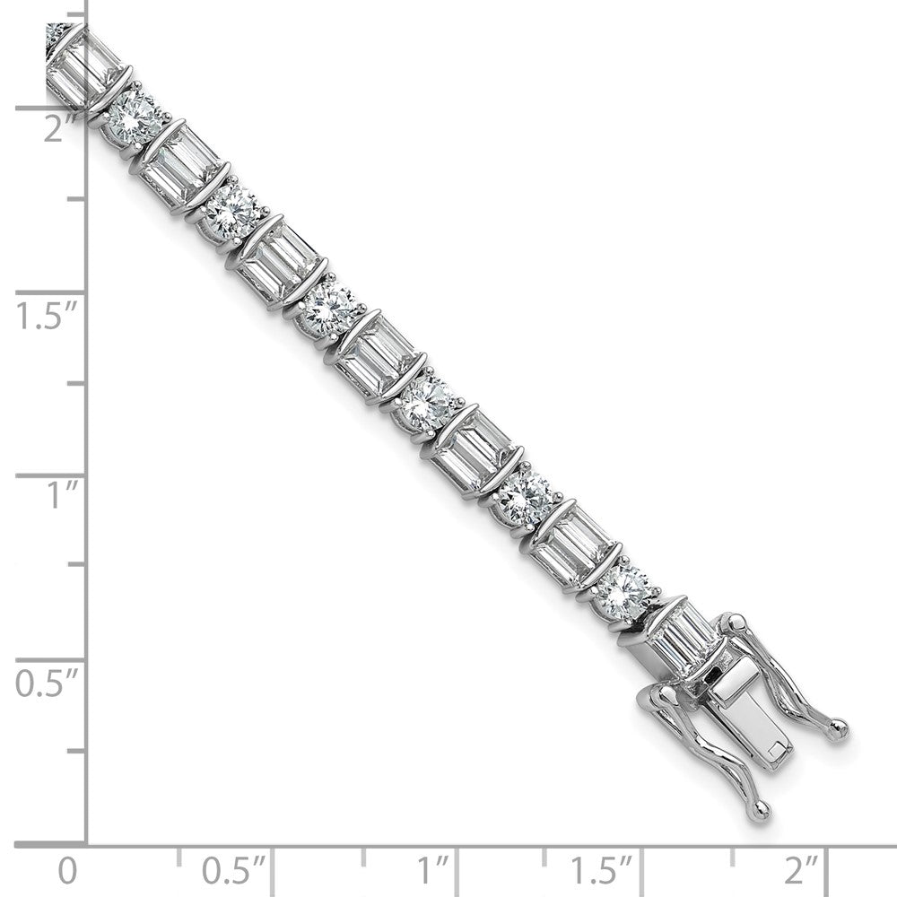 Shop Stylish Rhodium-Plated Sterling Silver Bracelet - 7.25", 59 CZ Stones