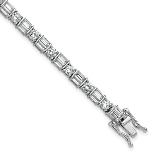 Shop Stylish Rhodium-Plated Sterling Silver Bracelet - 7.25", 59 CZ Stones