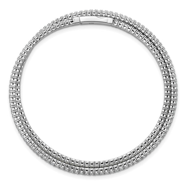 Rhodium-Plated Sterling Silver 1.75mm CZ 192-Stone Bracelet