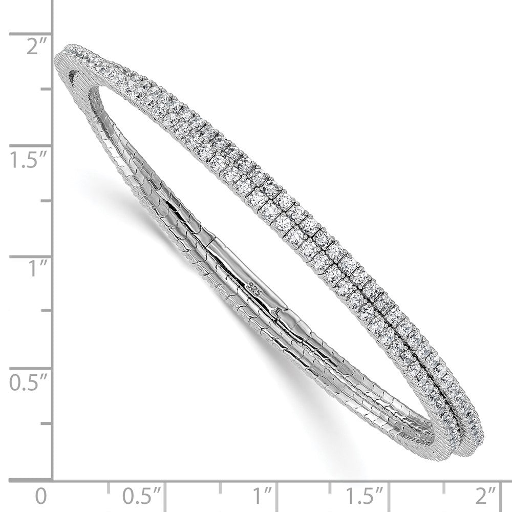 Shop Stylish Rhodium-Plated Sterling Silver 1.75mm CZ 192-Stone Bracelet