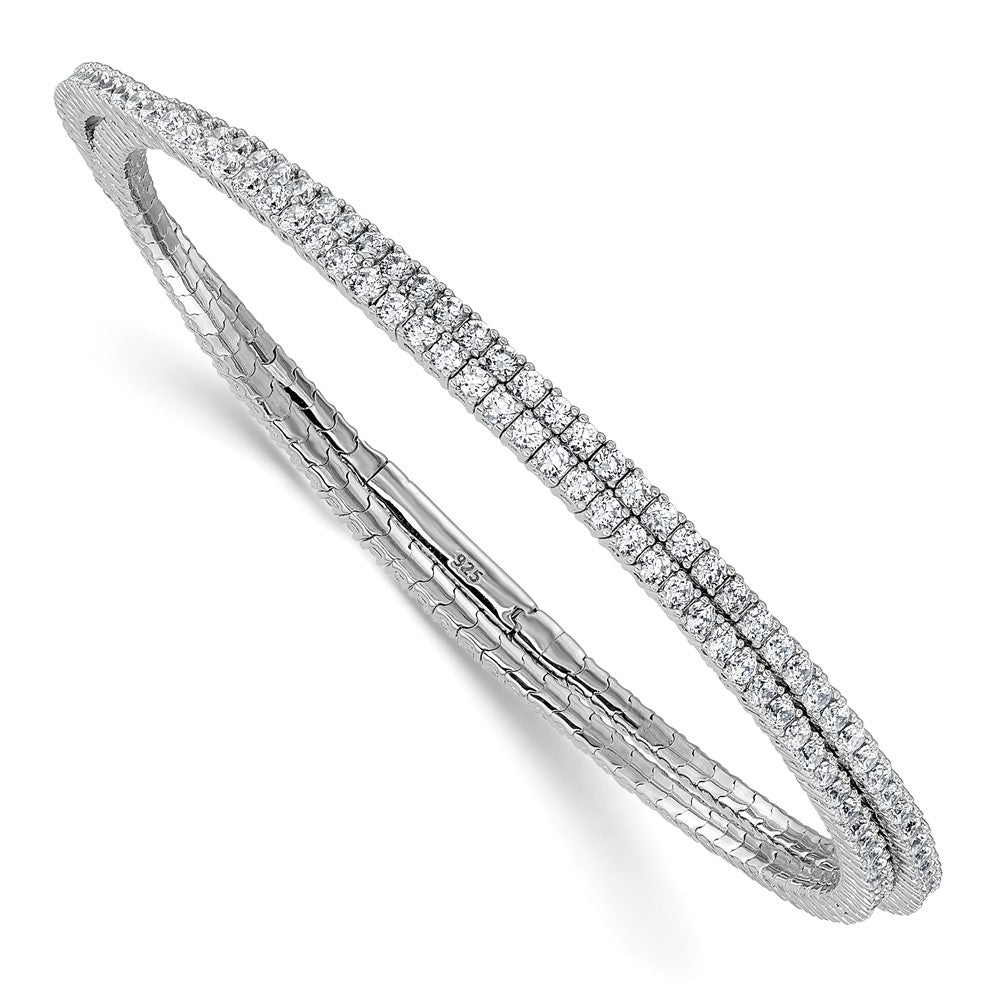 Shop Stylish Rhodium-Plated Sterling Silver 1.75mm CZ 192-Stone Bracelet