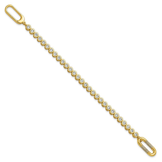 Shop Stylish 7 Inch Sterling Shimmer Gold-Plated CZ Bracelet - 113 Stones