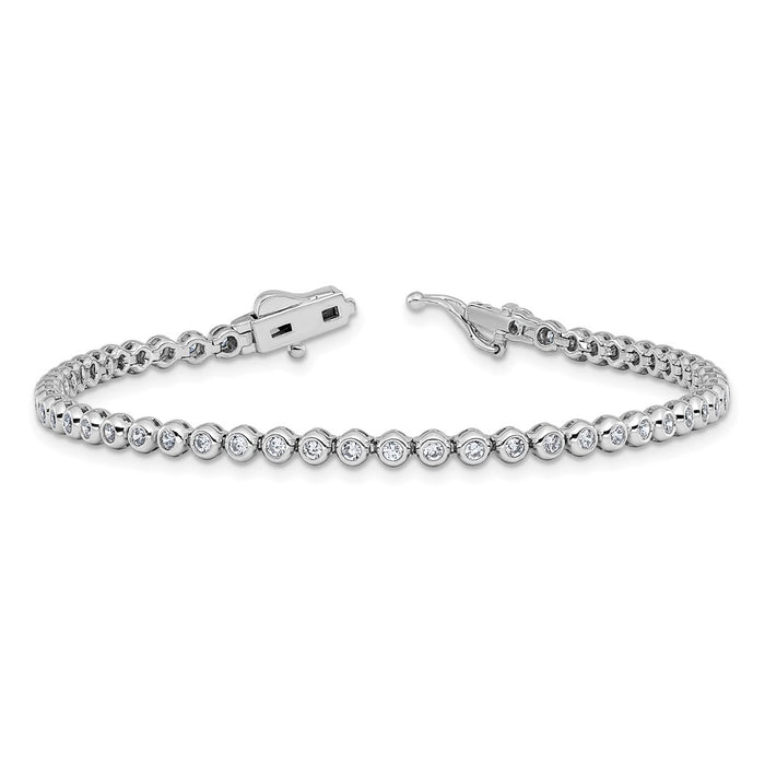 Buy Stylish 7 Inch Rhodium-Plated CZ Bracelet - 54 Stones, 1.7mm Shine!-5