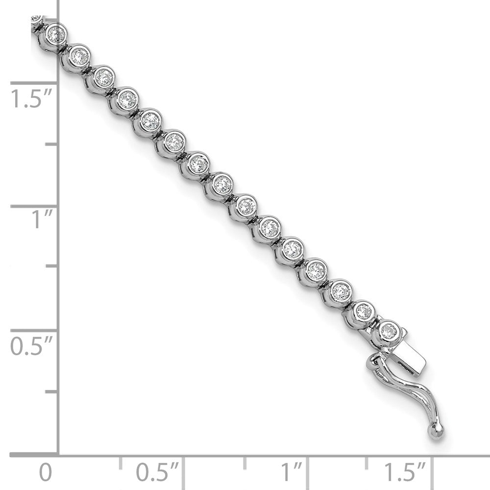 Buy Stylish 7 Inch Rhodium-Plated CZ Bracelet - 54 Stones, 1.7mm Shine!