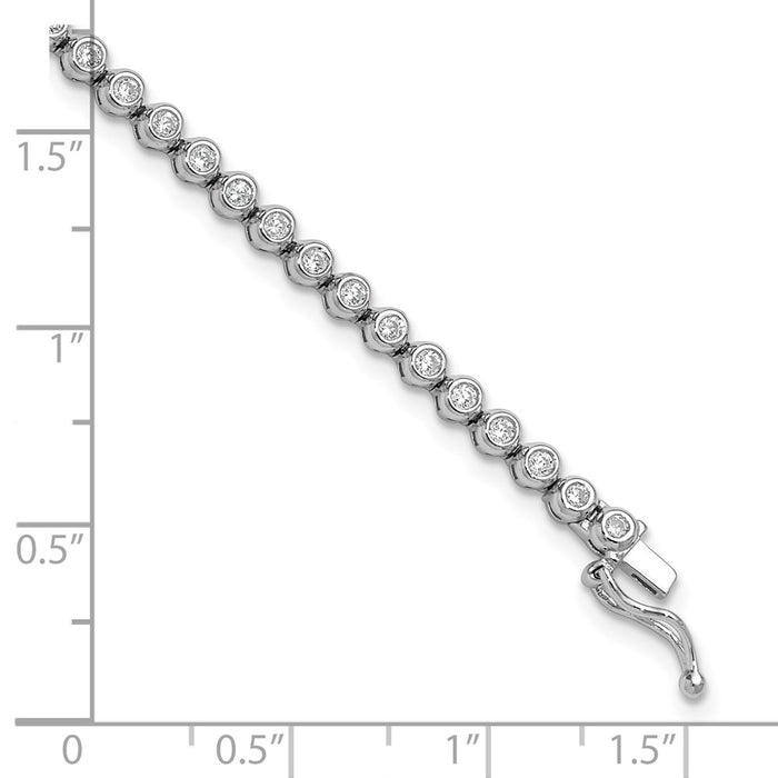 Buy Stylish 7 Inch Rhodium-Plated CZ Bracelet - 54 Stones, 1.7mm Shine!-6