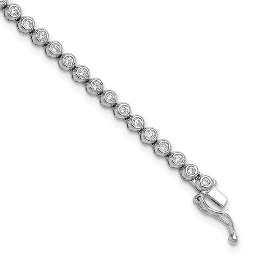 Buy Stylish 7 Inch Rhodium-Plated CZ Bracelet - 54 Stones, 1.7mm Shine!