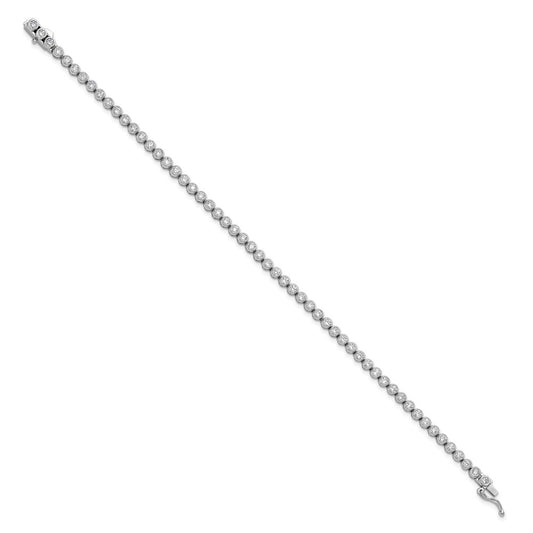 Buy Stylish 8-Inch Rhodium-Plated Sterling Silver Bracelet with 55 CZ Stones