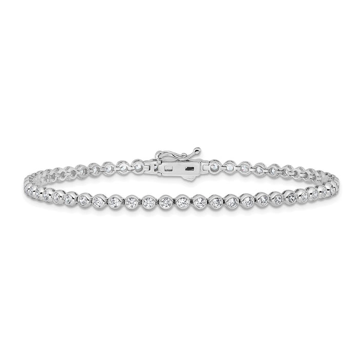 Buy Stylish 8-Inch Rhodium-Plated Sterling Silver Bracelet with 55 CZ Stones-3