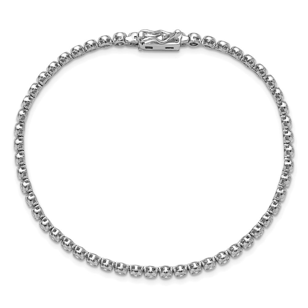 Buy Stylish 8-Inch Rhodium-Plated Sterling Silver Bracelet with 55 CZ Stones